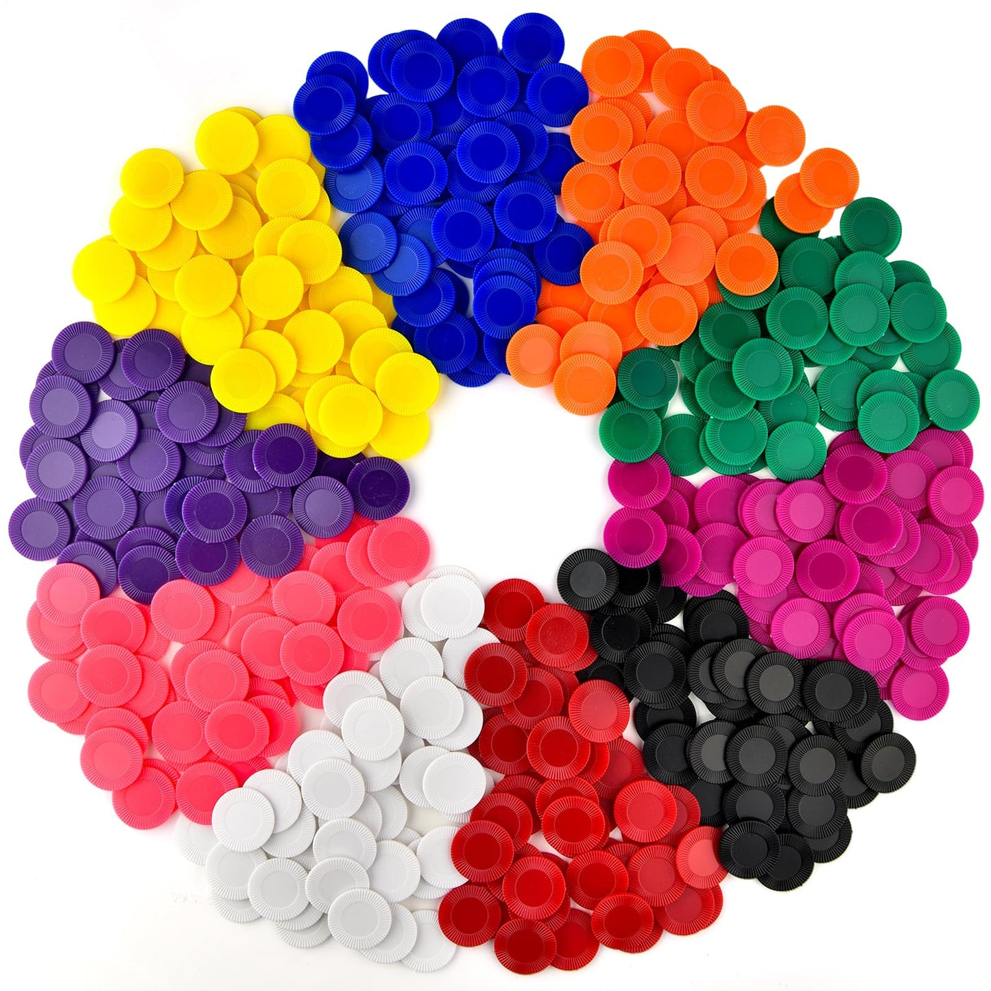Coopay 1000-Piece Multi-Color Plastic Poker Chips — 1 Inch Bingo Counters for Math Practice & Classroom Activities