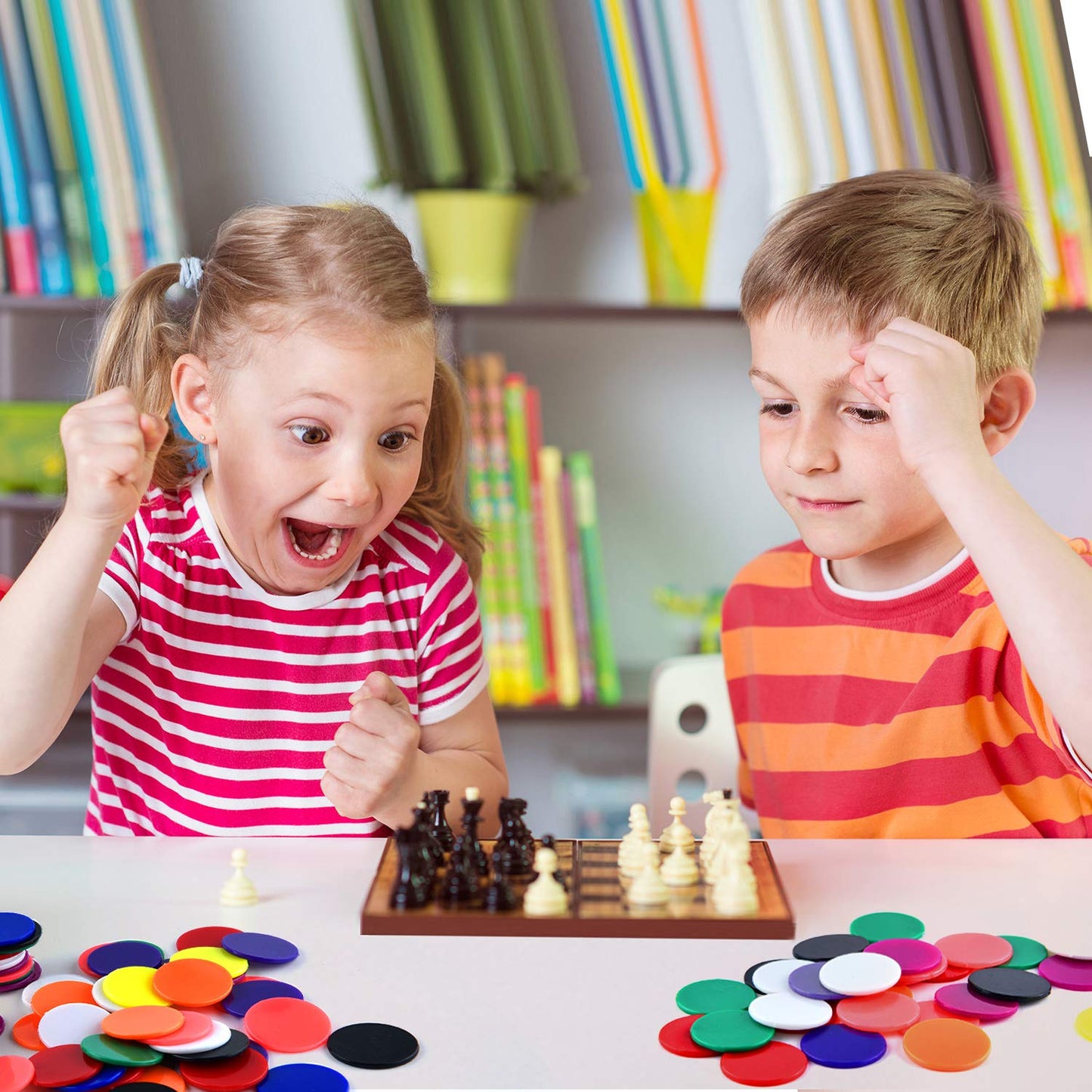 Coopay 300-Piece 10-Color Plastic Learning Counters | 1-Inch Bingo Chips
