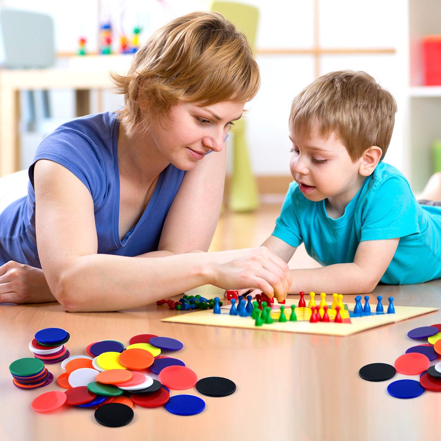 Coopay 300-Piece 10-Color Plastic Learning Counters | 1-Inch Bingo Chips