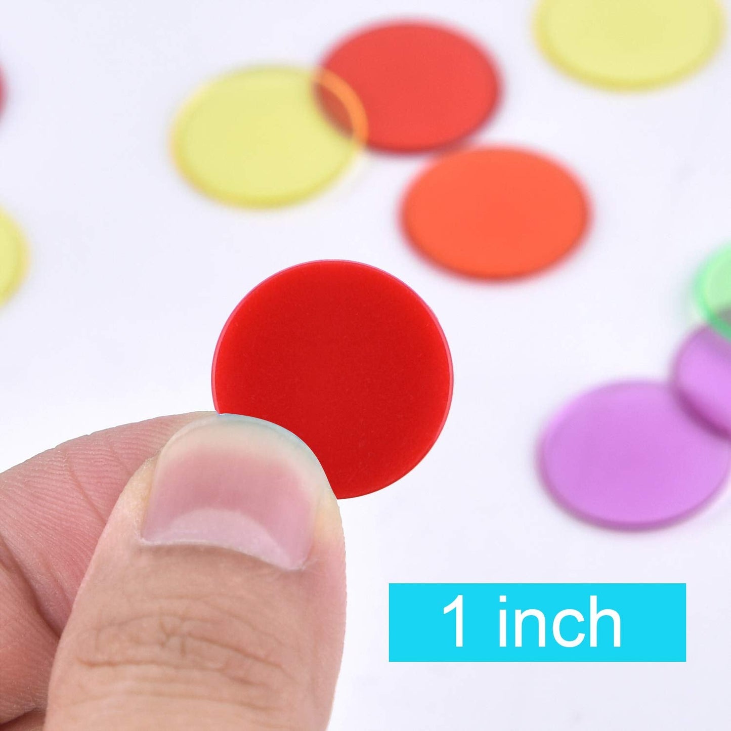 Coopay 300-Piece 10-Color Plastic Learning Counters | 1-Inch Bingo Chips
