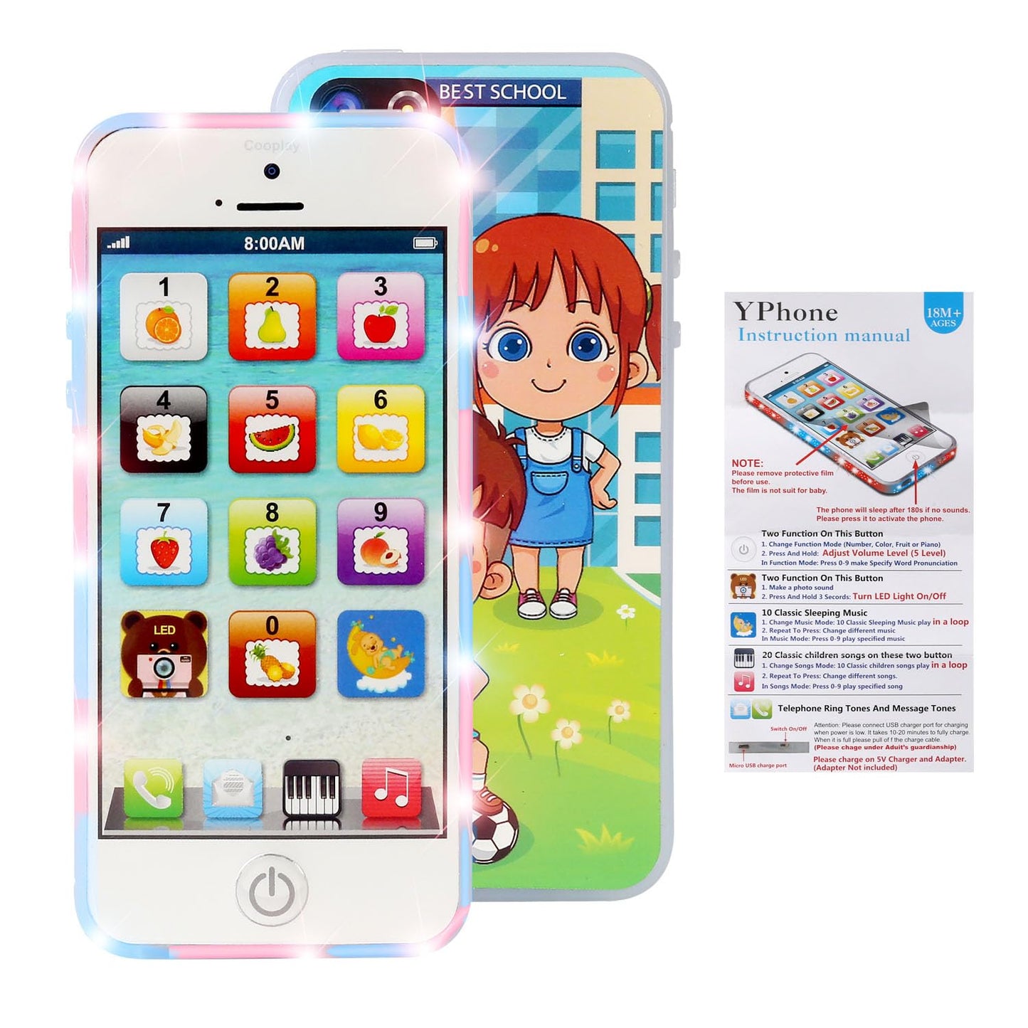 Cooplay 1X Child Phone Toy – Educational Music & Learning Modes