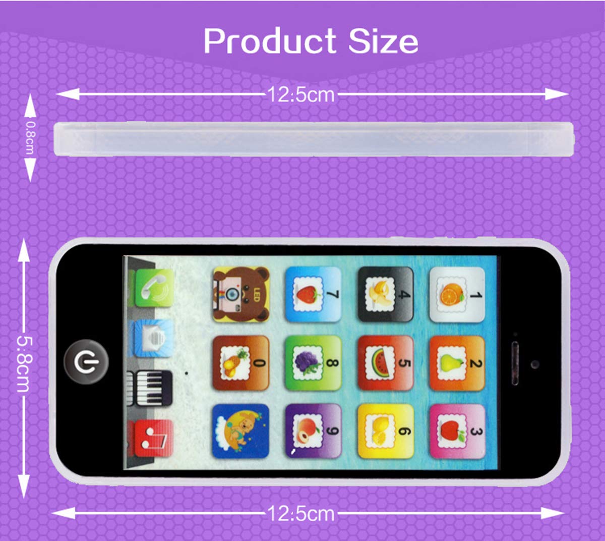 Cooplay Learning Smart Phone Toy – USB-C Rechargeable Toddler Phone with Lullabies