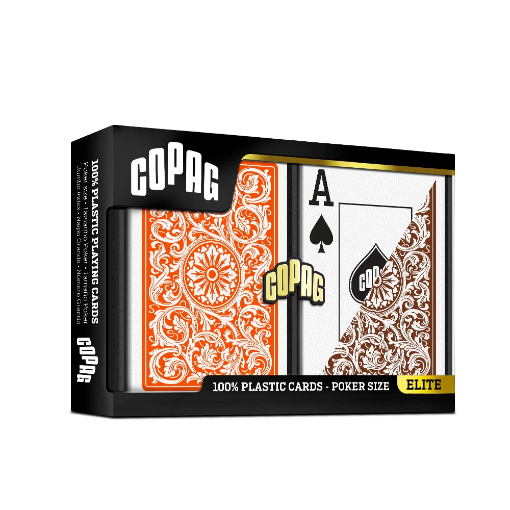 Copag 1546 Design 100% Plastic Playing Cards – Double Deck Set, Poker Size Jumbo Index