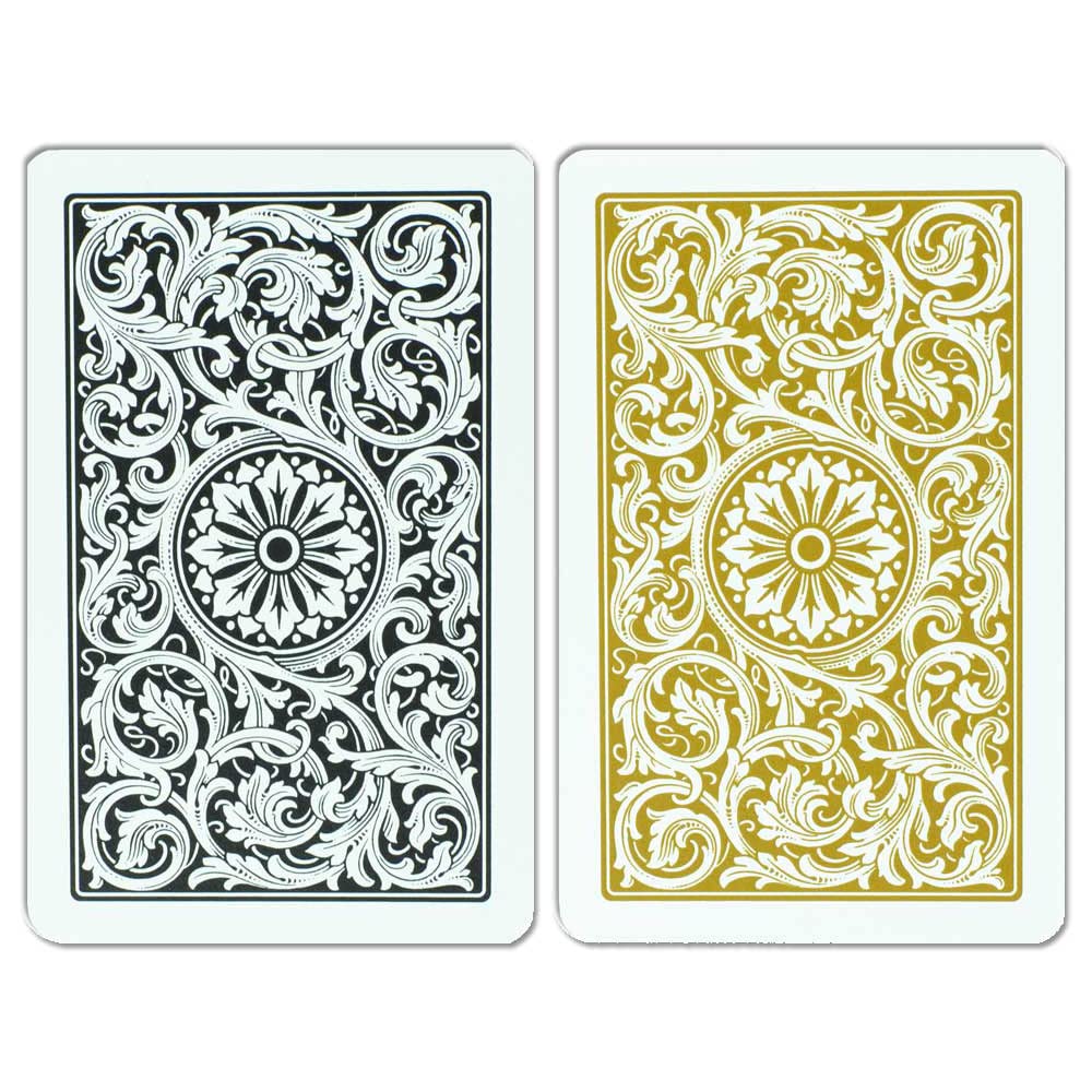 Copag 1546 Design 100% Plastic Playing Cards – Bridge Size (Narrow) Black/Gold | 1 Set