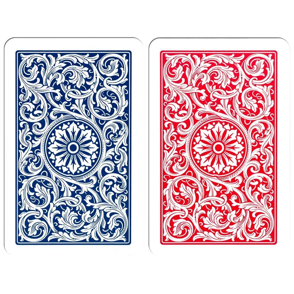 Copag 1546 Design 100% Plastic Playing Cards – Bridge Size Narrow, Red/Blue, Jumbo Index