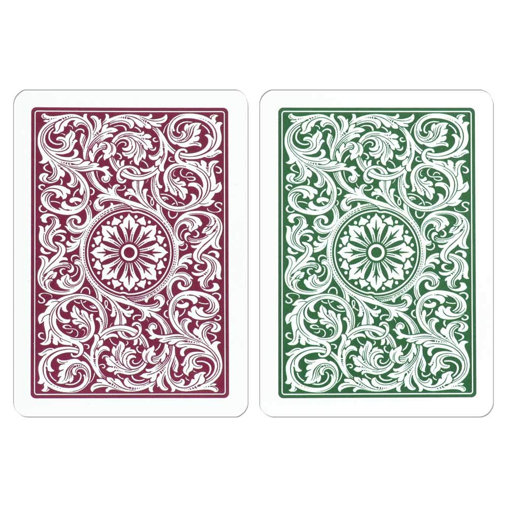 Copag 1546 Design 100% Plastic Playing Cards – Poker Size (Standard) Green/Burgundy | Durable, Washable Deck