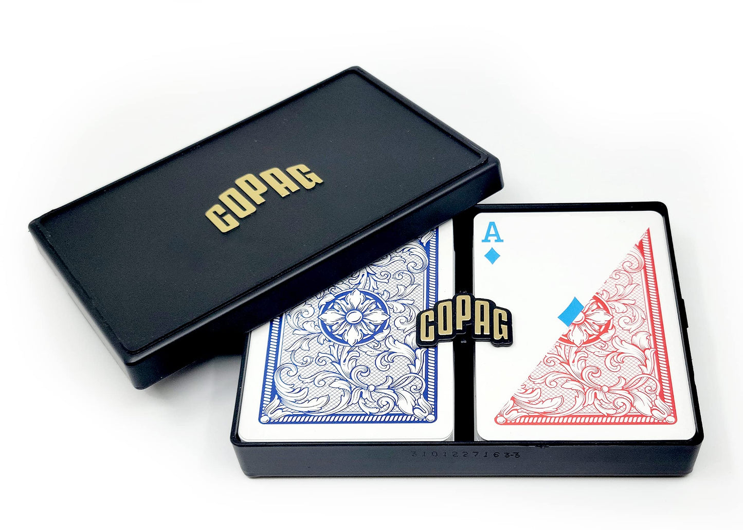 Copag 4-Color Legacy Design 100% Plastic Playing Cards – Poker Size Double Deck Set