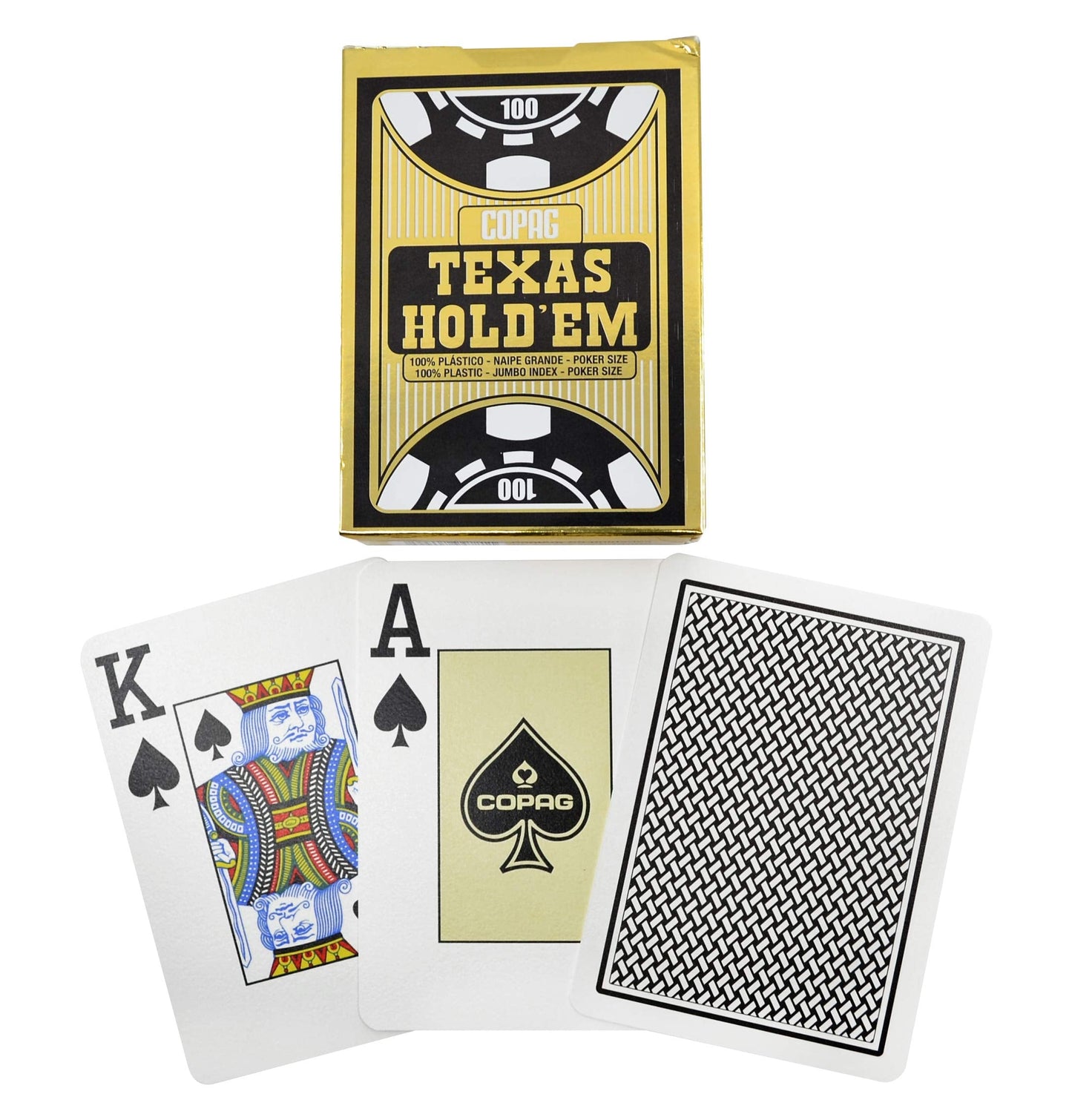Copag Poker Size Jumbo Index Texas Hold'em Playing Cards Black Single Deck