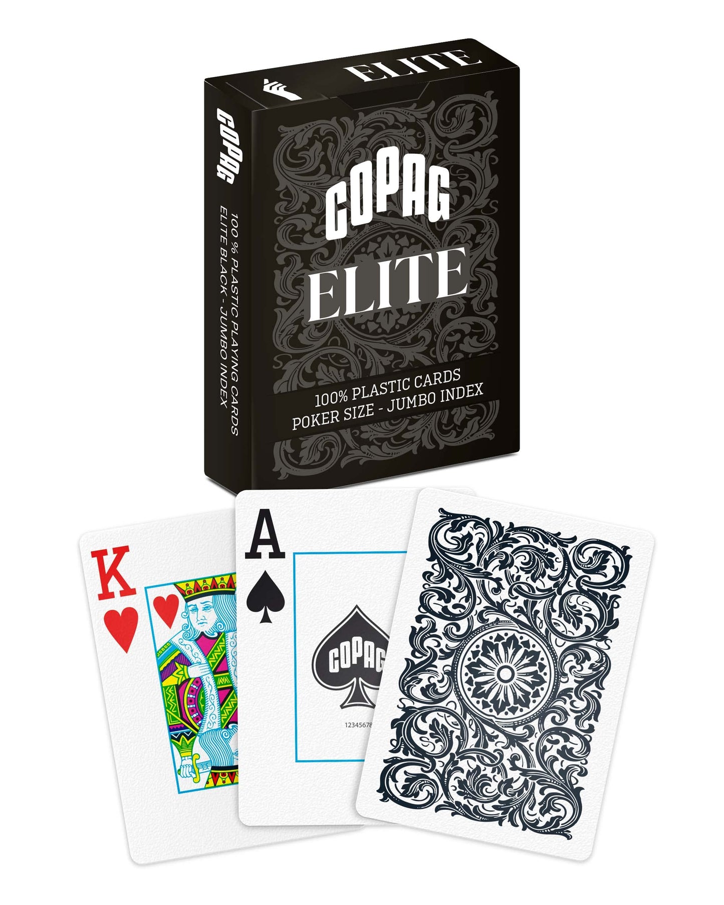 Copag Elite 100% Plastic Playing Cards - Poker Size, Black