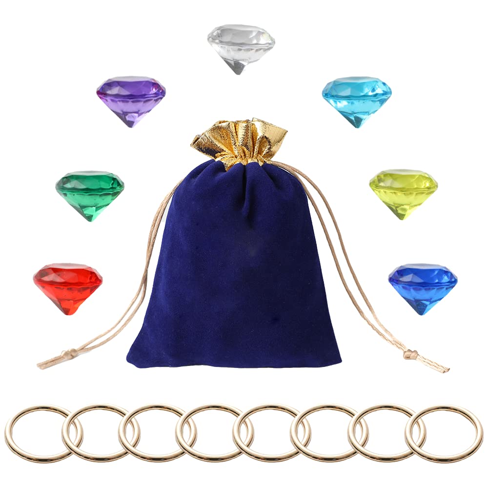 CORODER Blue Hedgehog Bag with Acrylic Diamonds & Gold Rings – Birthday Party Favors