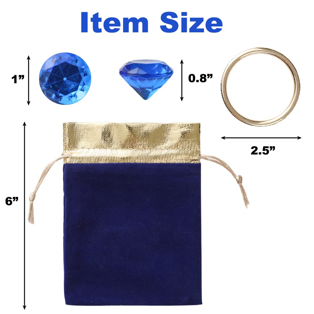 CORODER Blue Hedgehog Bag with Acrylic Diamonds & Gold Rings – Birthday Party Favors