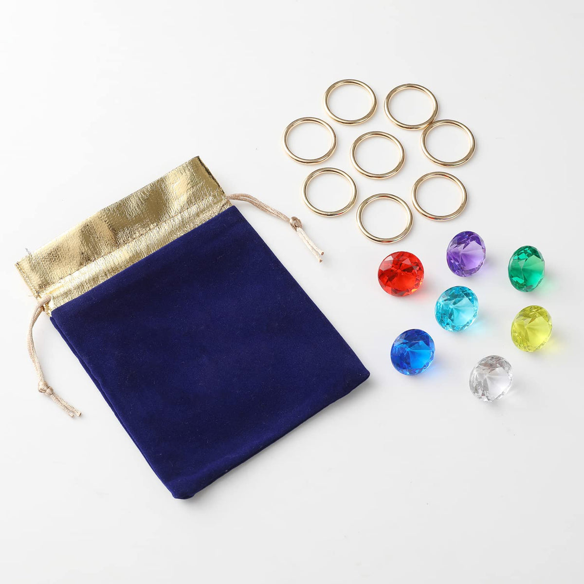 CORODER Blue Hedgehog Bag with Acrylic Diamonds & Gold Rings – Birthday Party Favors