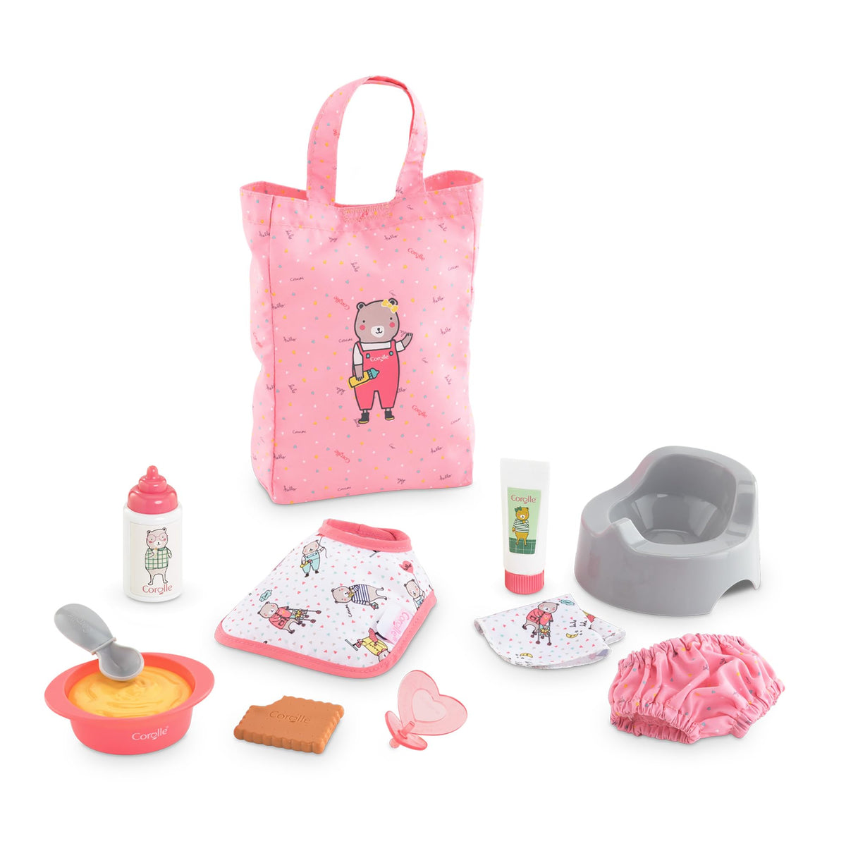 Corolle Baby Doll Care Accessories Set — 11-Piece Kit for 12-Inch Dolls