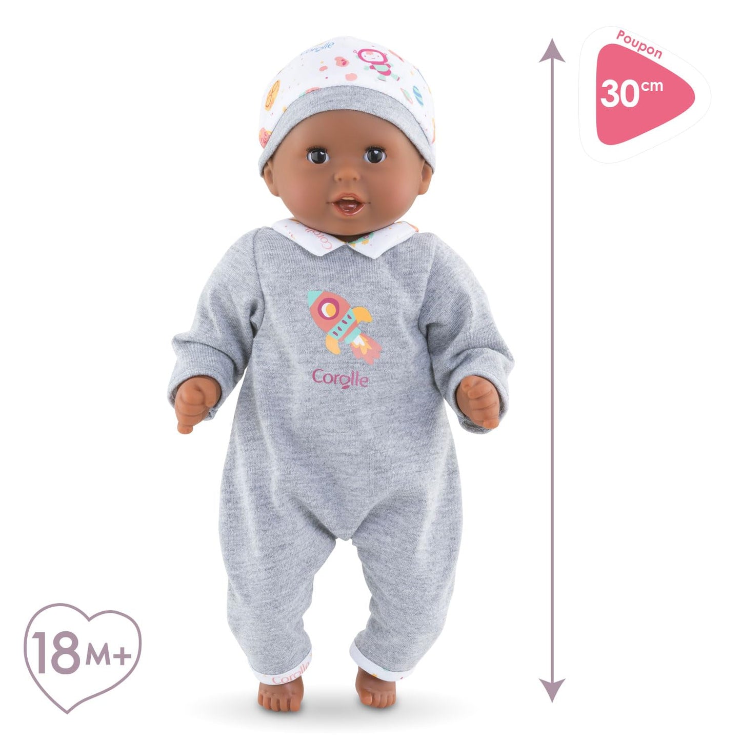 Corolle Bebe Calin Marius - 12-Inch Vanilla-Scented Baby Doll with Sleeping Eyes for Ages 18 Months+