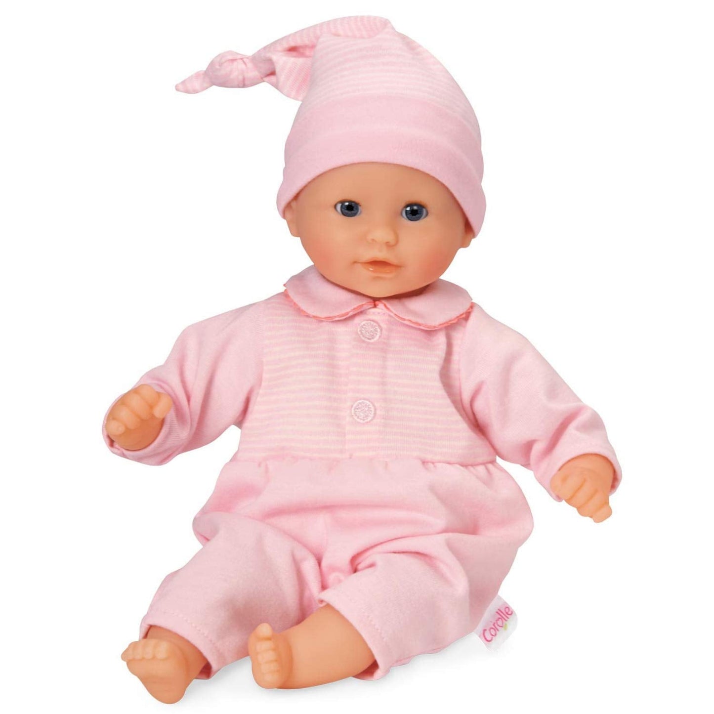 Corolle Bebe Calin Charming Pastel 12in Baby Doll – Vanilla Scent, Sleeping Eyes, Pink Pajama (18m+)