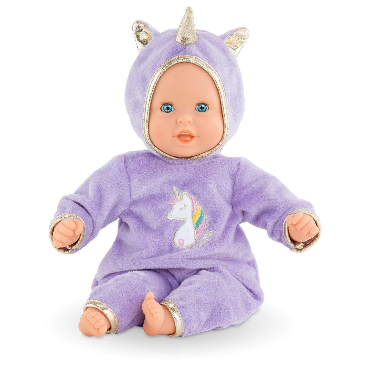 Corolle Bebe Calin Unicorn 12-inch Soft Body Doll - Vanilla Scent, Sleeping Eyes