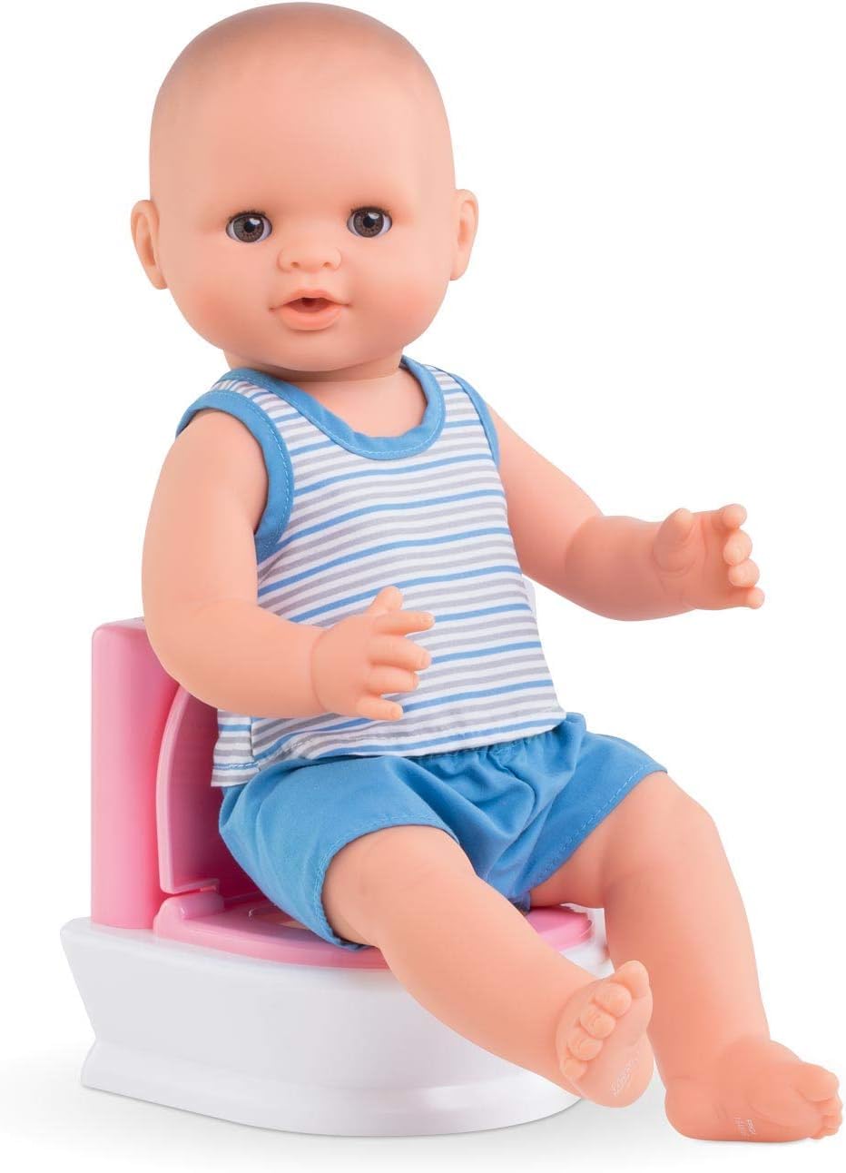 Corolle Realistic Potty Training Doll with Flushing Toilet Sound | Educational Toy for Toddlers