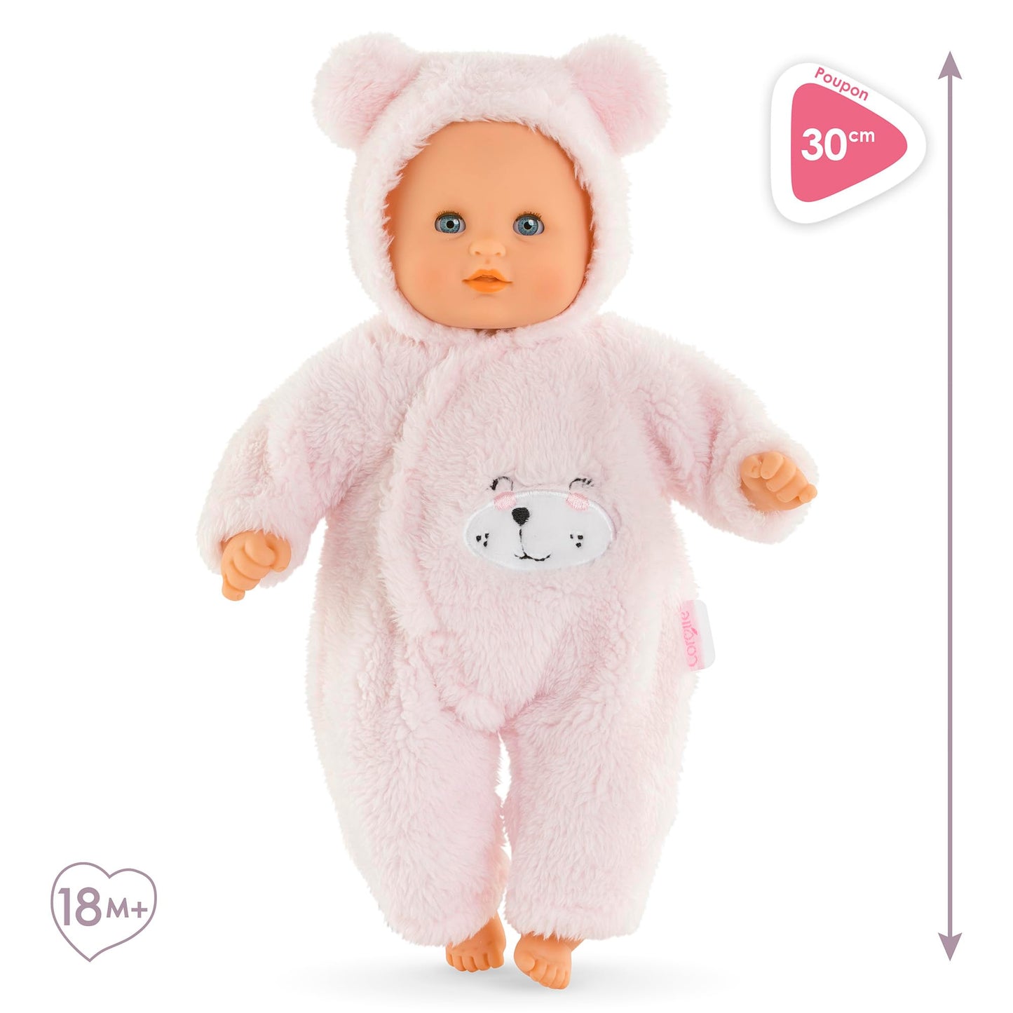 Corolle My First Cuddly Teddy Bear Doll – 12-Inch Vanilla-Scented Baby Doll with Sleeping Eyes