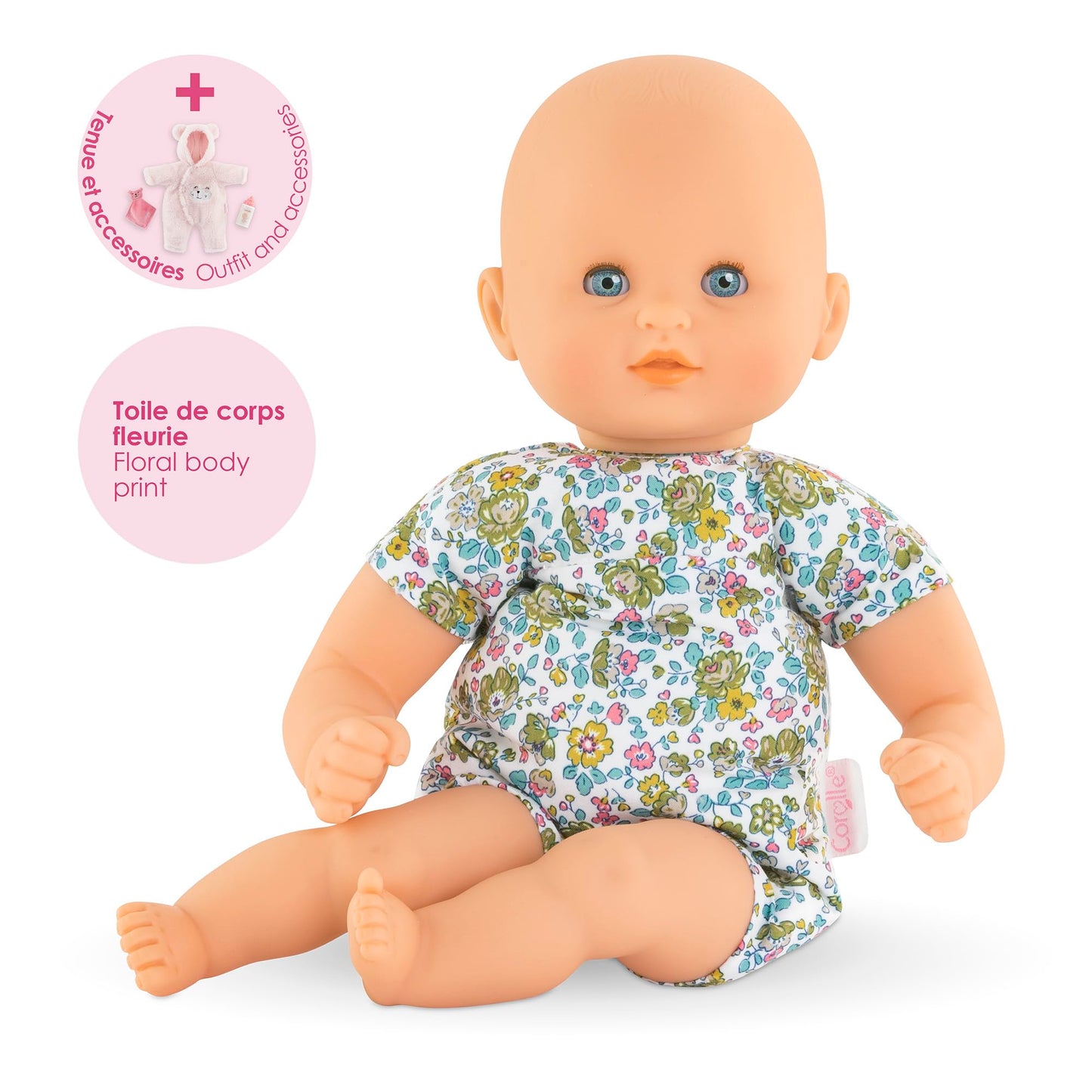 Corolle My First Cuddly Teddy Bear Doll – 12-Inch Vanilla-Scented Baby Doll with Sleeping Eyes