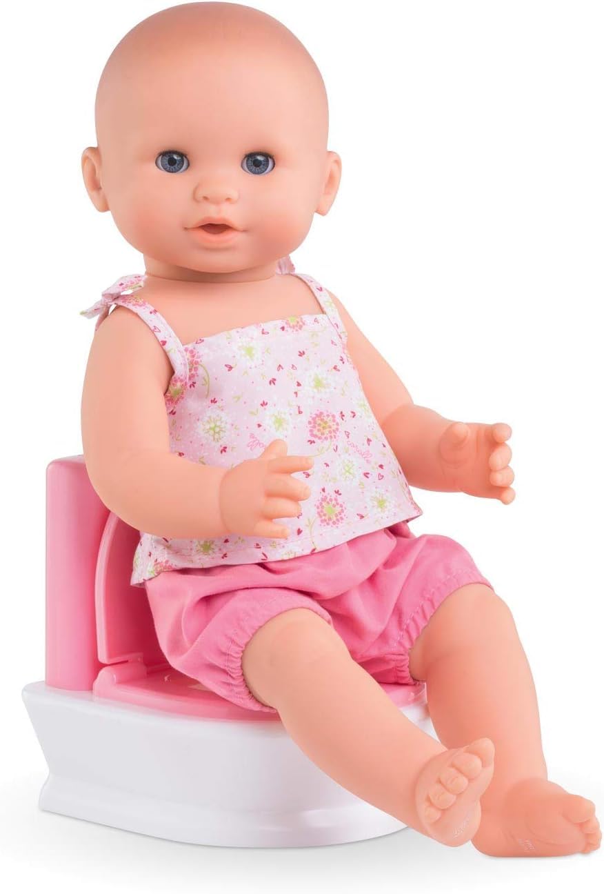 Corolle Realistic Potty Training Doll with Flushing Toilet Sound | Educational Toy for Toddlers