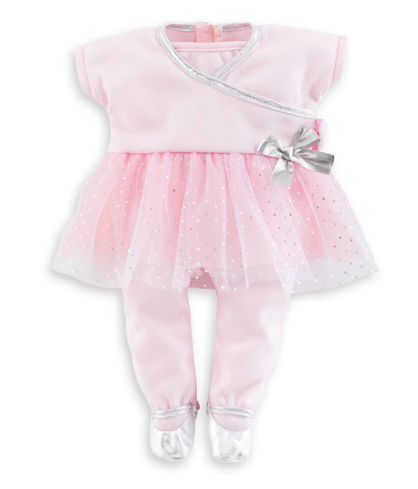 Corolle Sport Dance Baby Doll Outfit Set – Pink Dress for 12in Dolls with Self-Adhesive Closures