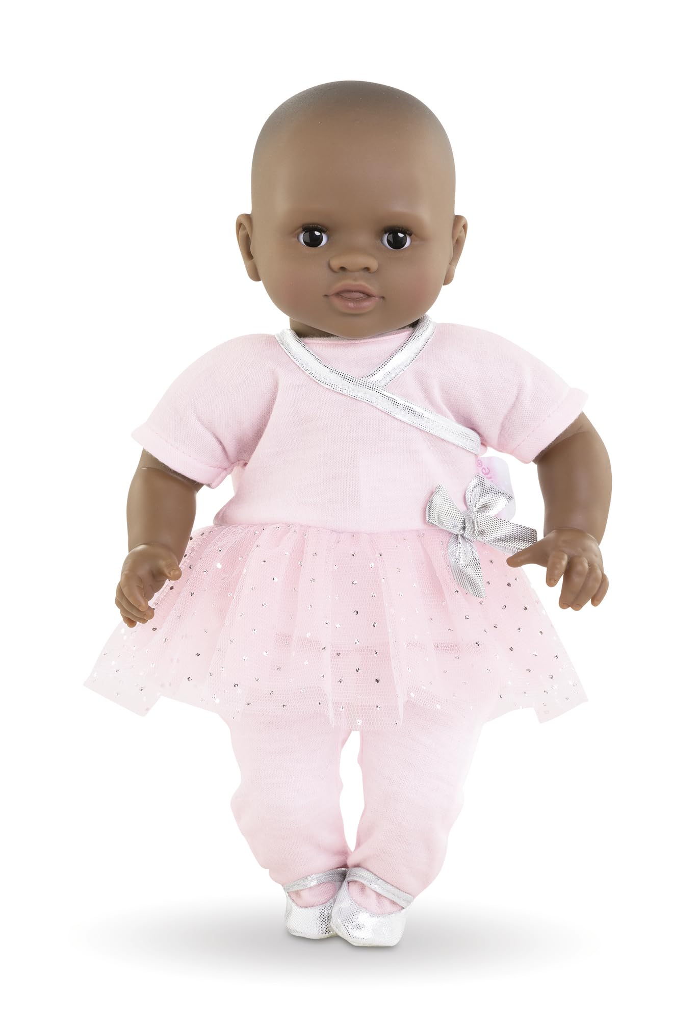 Corolle Sport Dance Baby Doll Outfit Set – Pink Dress for 12in Dolls with Self-Adhesive Closures