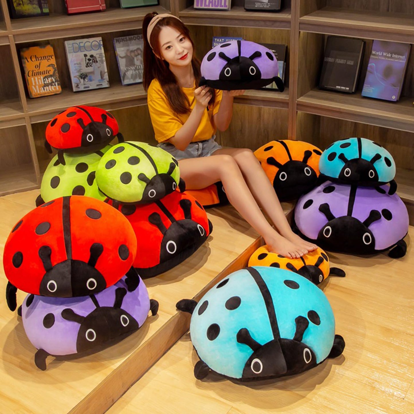 COSGOO 16-Inch Ladybug Plush Pillow – Soft, Cozy, Safe Gift