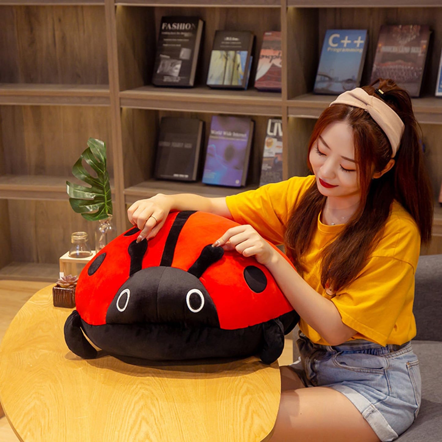 COSGOO 16-Inch Ladybug Plush Pillow – Soft, Cozy, Safe Gift