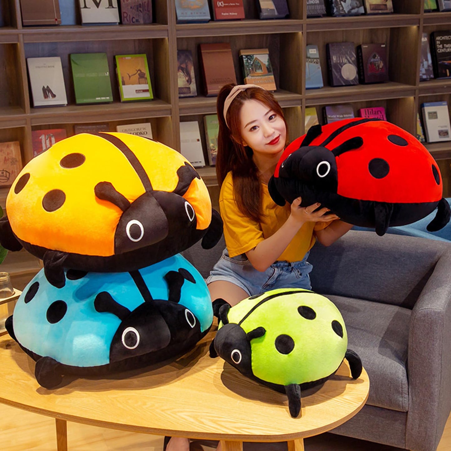 COSGOO 16-Inch Ladybug Plush Pillow – Soft, Cozy, Safe Gift