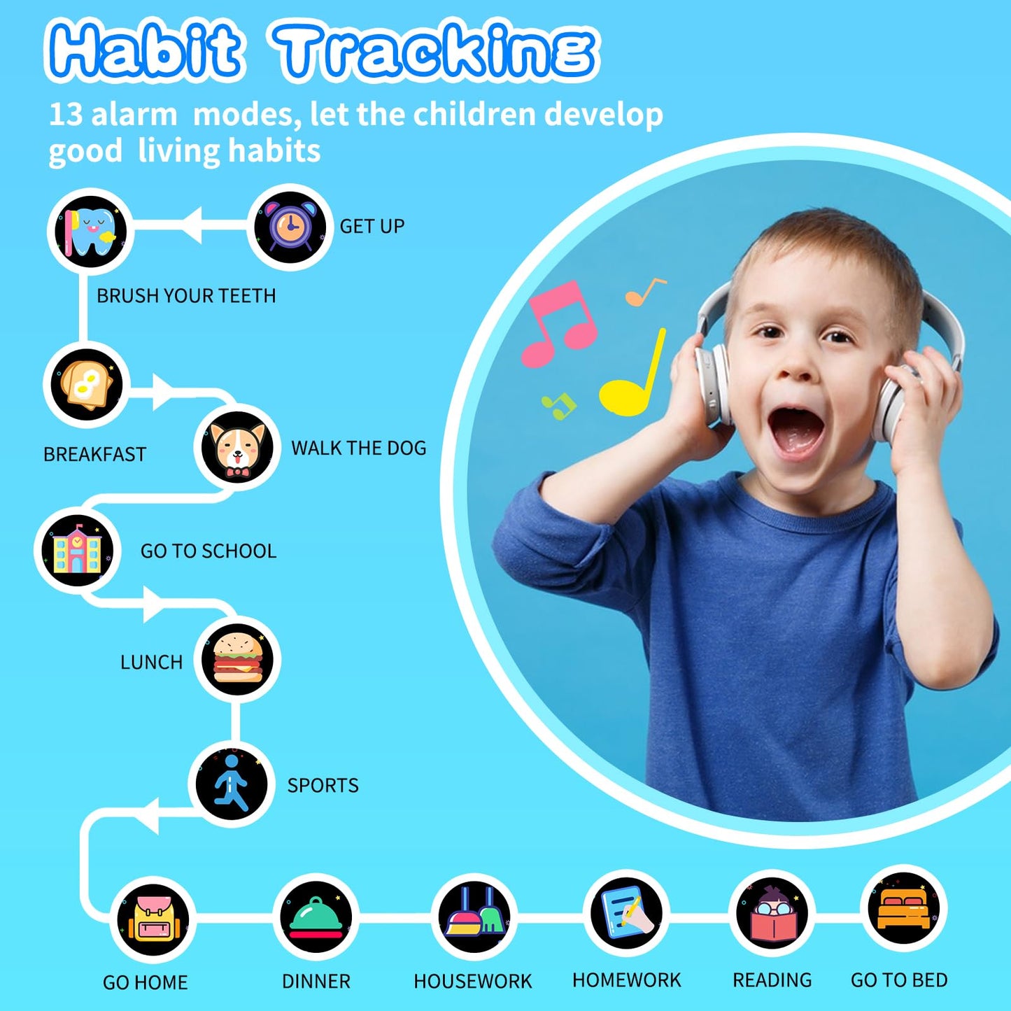 Cosjoype Kids Smart Watch – 26 Puzzle Games, HD Camera, Habit Tracking, 12/24h – Gift for 5-12 Year Olds