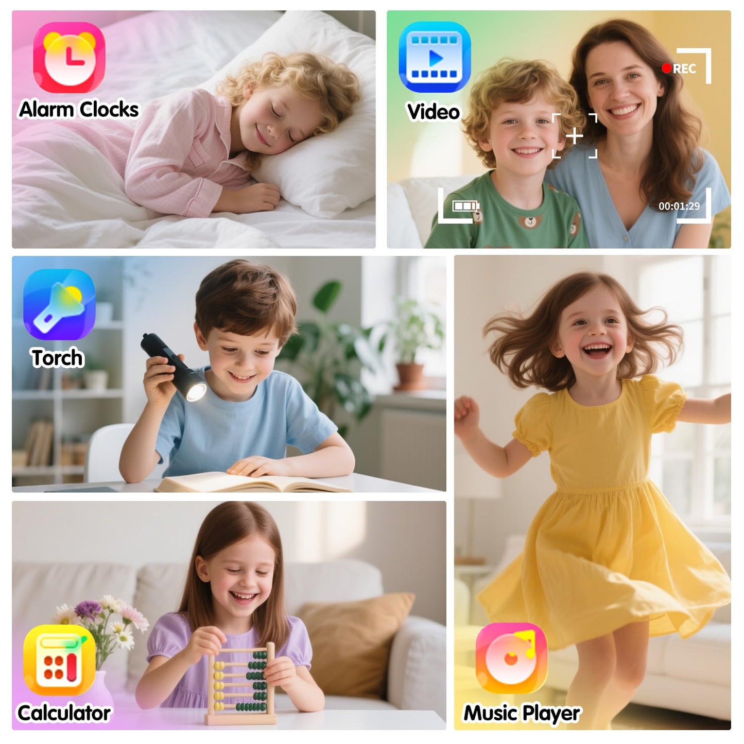 Cosjoype Kids Smart Watch for Girls 5-12 | 24 Games, Camera, Pedometer & Screen Protector
