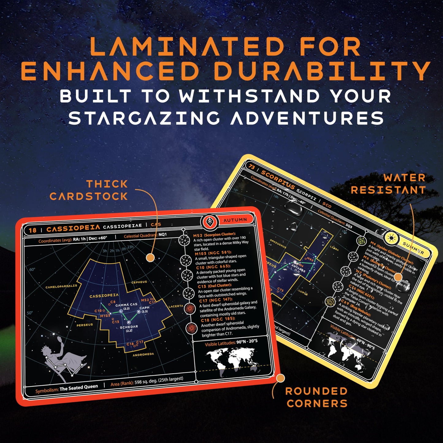 COSMIC SHARDS Stargazing Cards – Constellations: 88 Flashcards with Star Maps, Mythology, History & Practical Tips