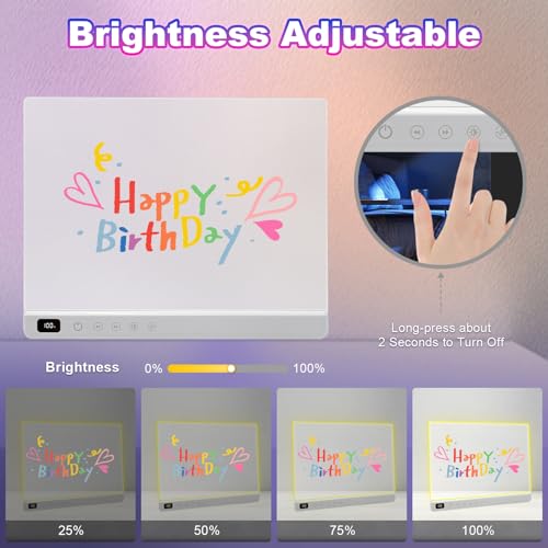 Cosmody Rechargeable LED Drawing Board for Kids – 13-Inch Neon Art Pad with 8 Colors, 6 Modes, Tracing Book & 7 Markers