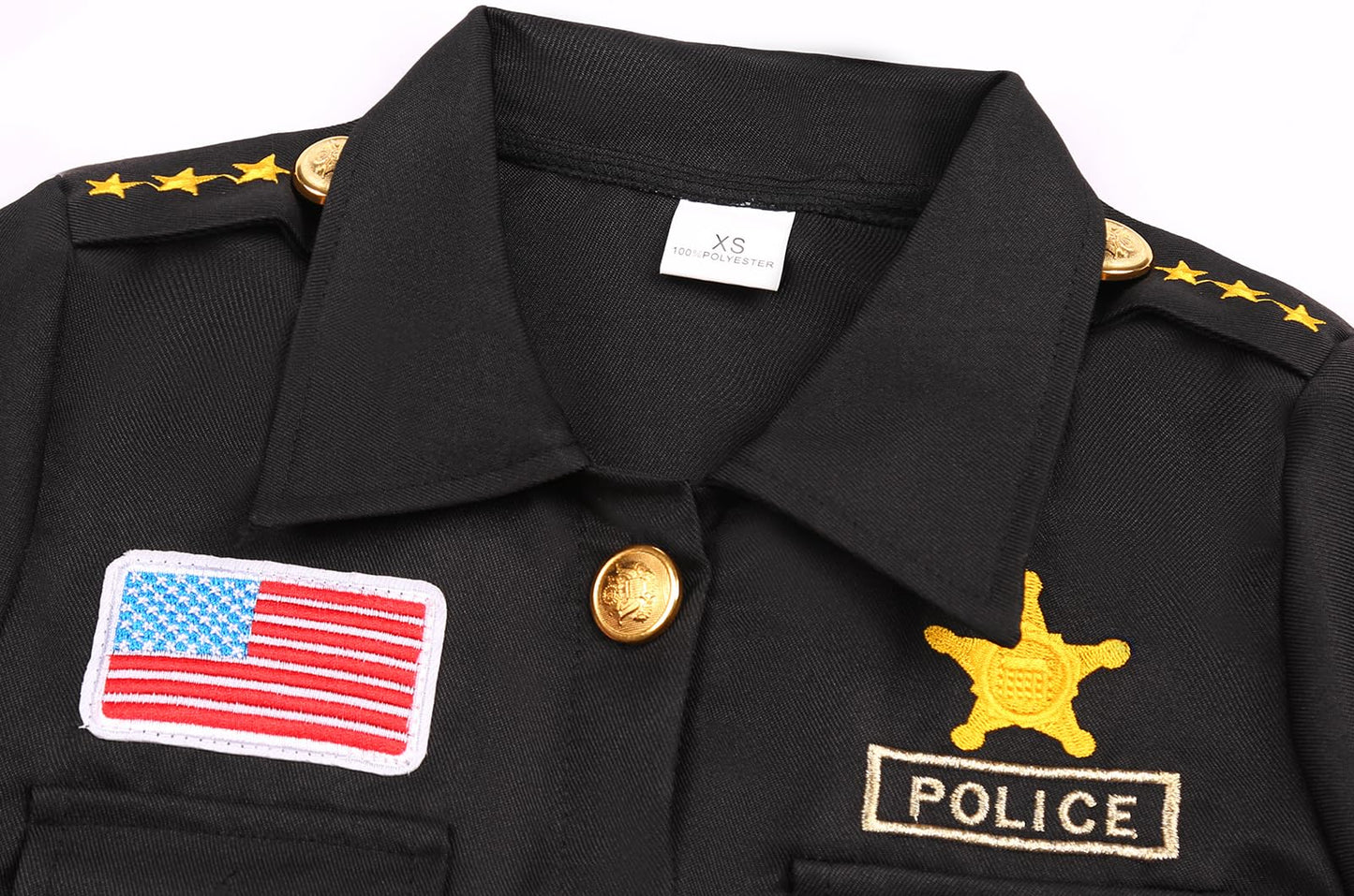 Costumerry Police Officer Costume for Kids 8-10 Years – Complete Cop Dress-Up Set