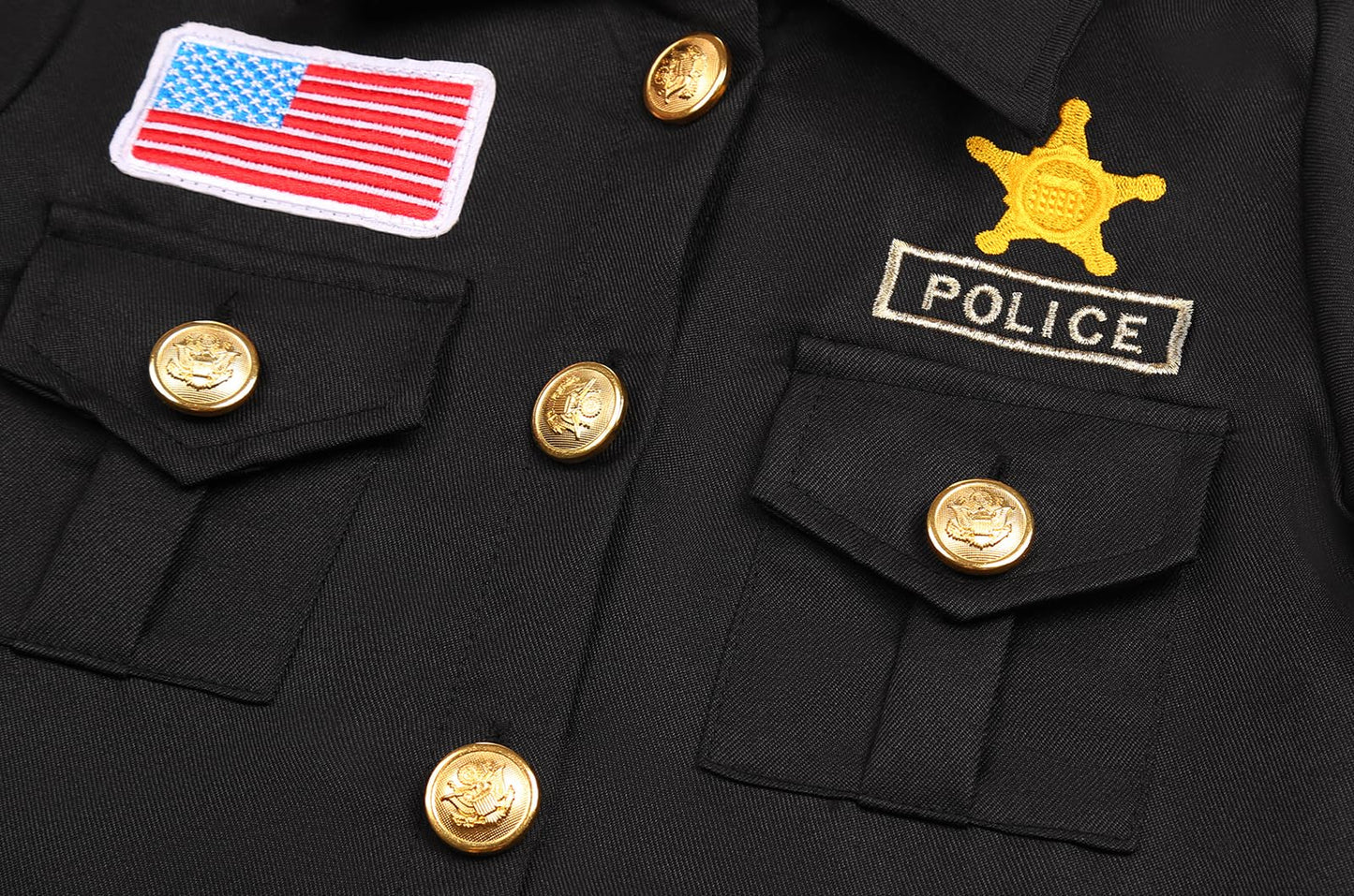 Costumerry Police Officer Costume for Kids 8-10 Years – Complete Cop Dress-Up Set
