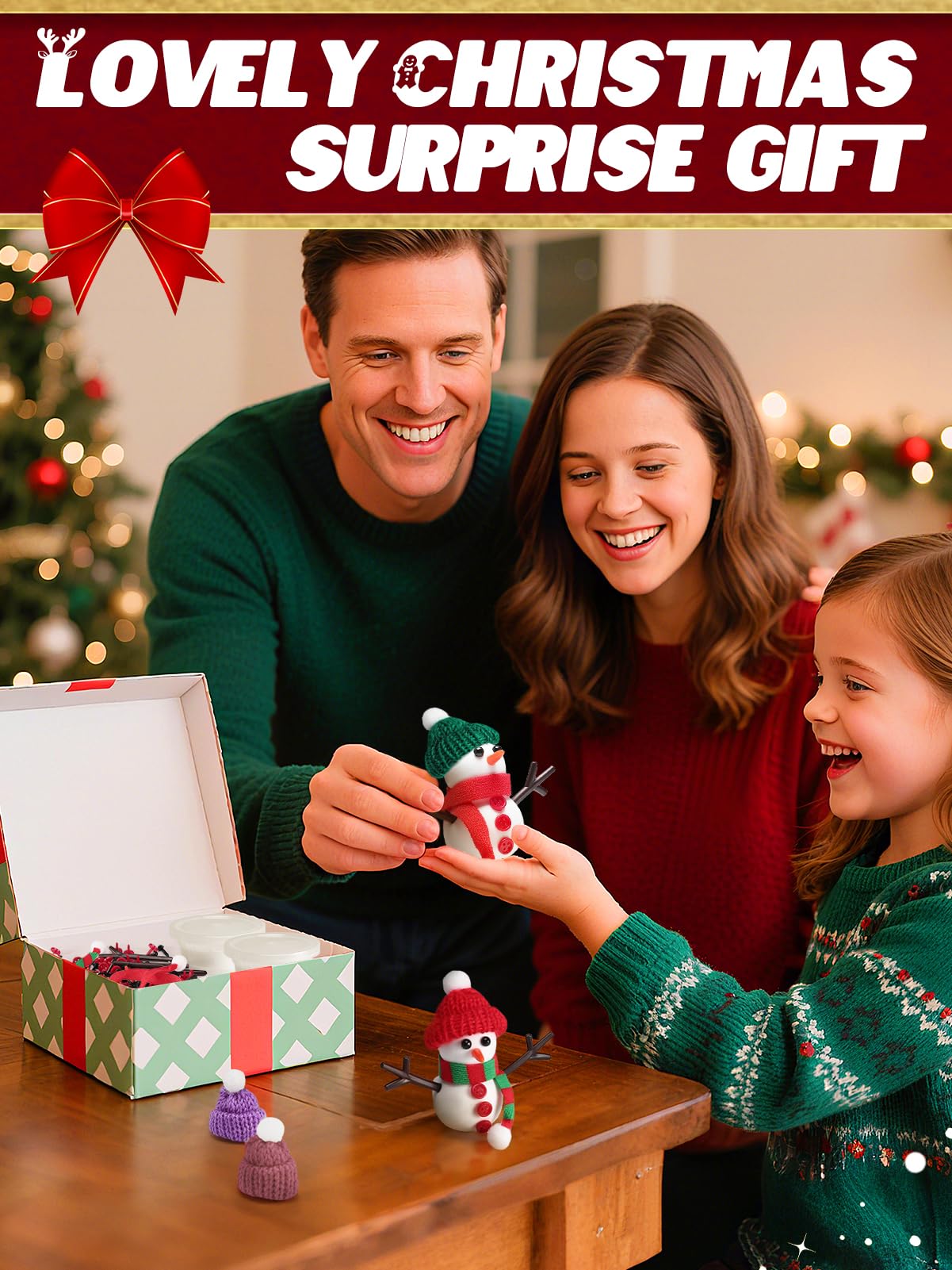 Cosweet 6-Pack Christmas Snowman Crafts Kit for Kids - DIY Snowman Decorations