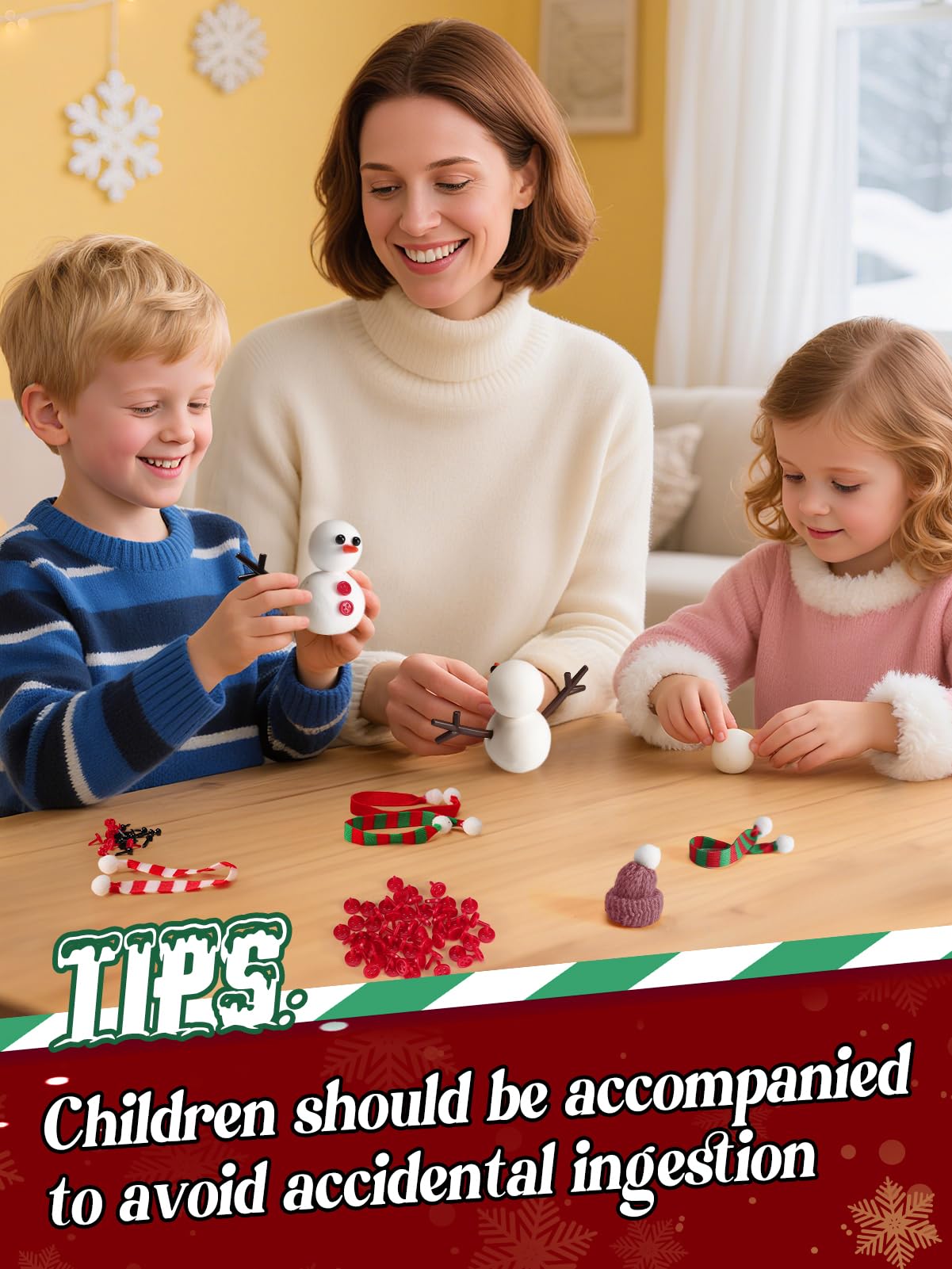 Cosweet 6-Pack Christmas Snowman Crafts Kit for Kids - DIY Snowman Decorations