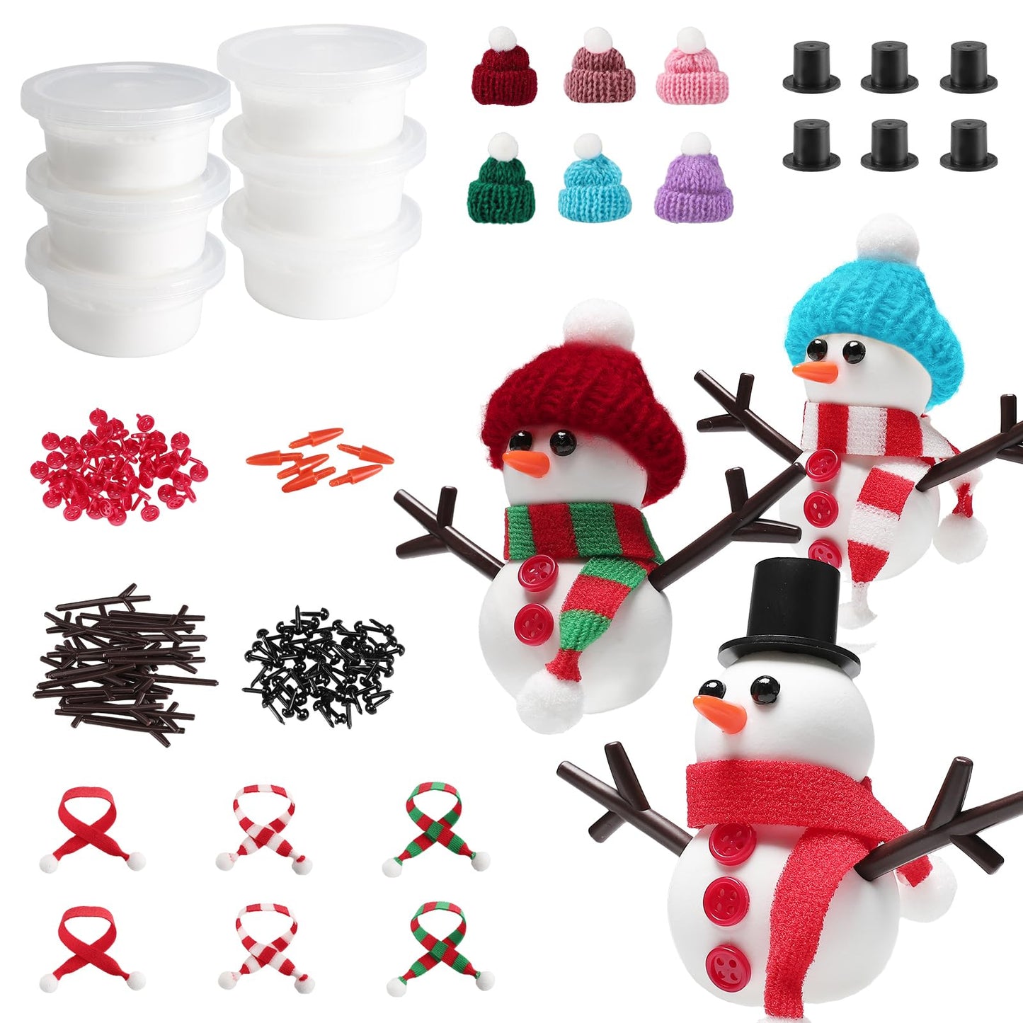 Cosweet 6-Pack Christmas Snowman Crafts Kit for Kids - DIY Snowman Decorations