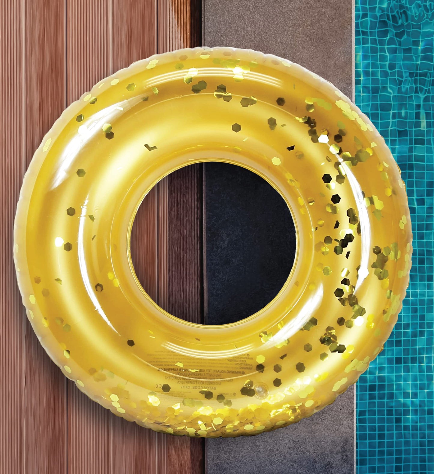CoTa Global POZA Gold Confetti Inflatable Pool Float Tube – 36 Inch
