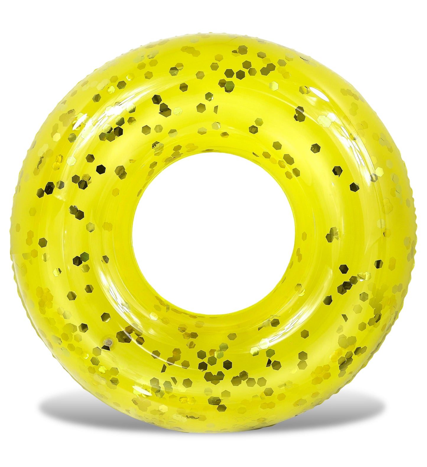 POZA Yellow Gold Sparkly Confetti Pool Float Tube – 37-Inch Inflatable Ring for Kids & Adults | CoTa Global