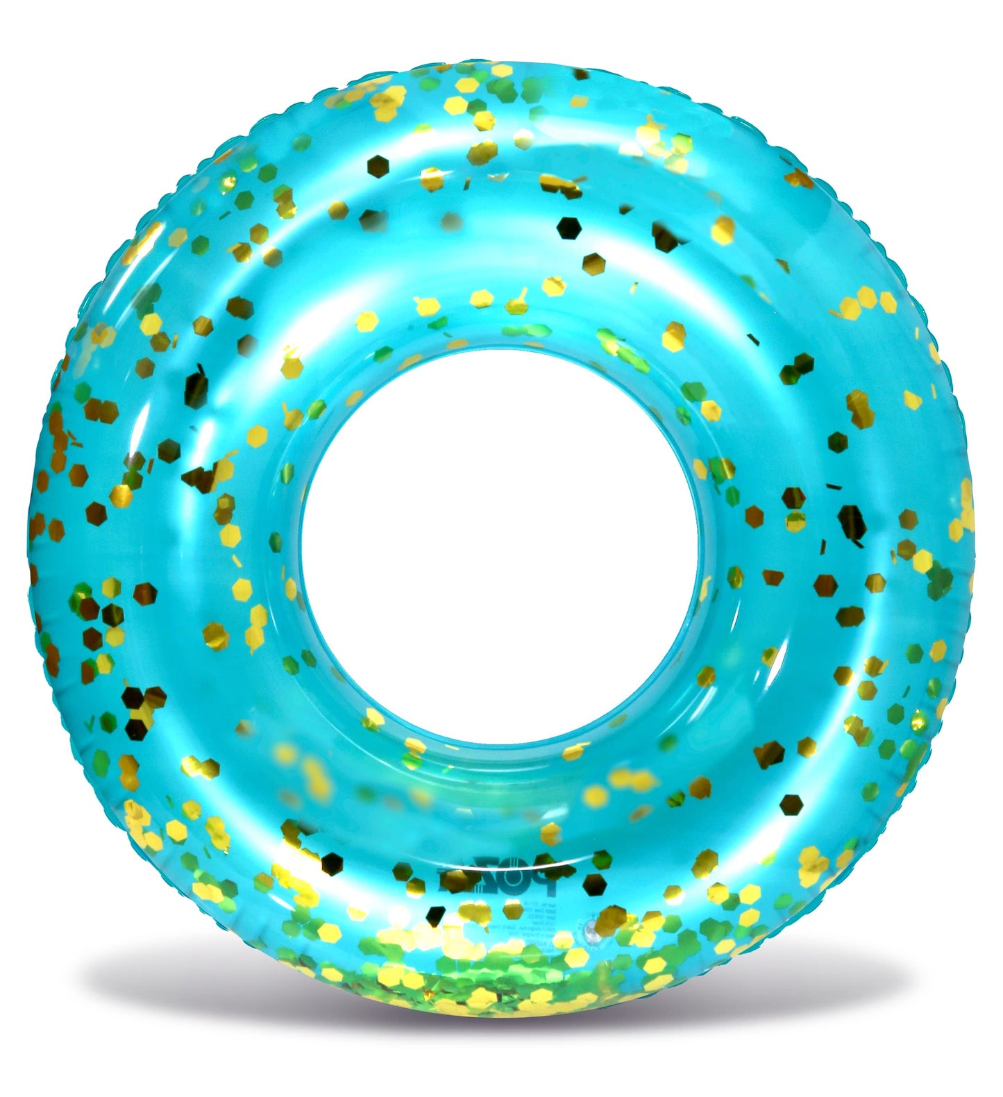 CoTa Global Inflatable Pool Float Tube – Sparkly Blue Gold Confetti Ring for Kids & Adults