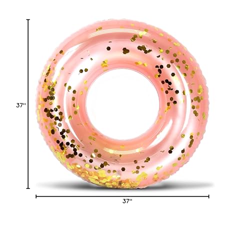 CoTa Global Rose Gold Confetti Pool Float Tube – 36in Premium UV-Resistant Vinyl