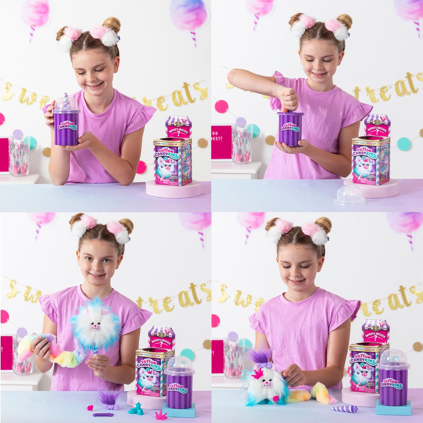 Cotton Candykins Surprise Collectible Plush – Scented Hair Styling Toy for Kids