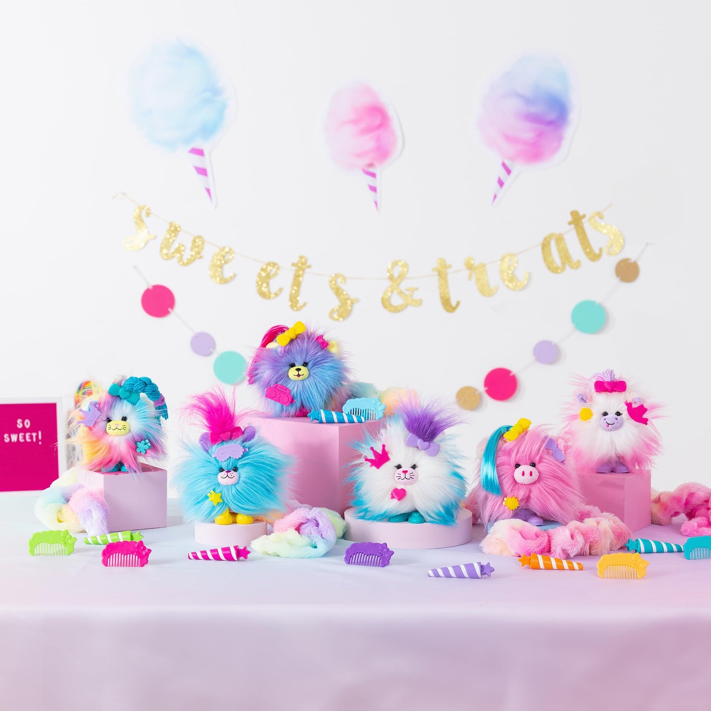 Cotton Candykins Surprise Collectible Plush – Scented Hair Styling Toy for Kids