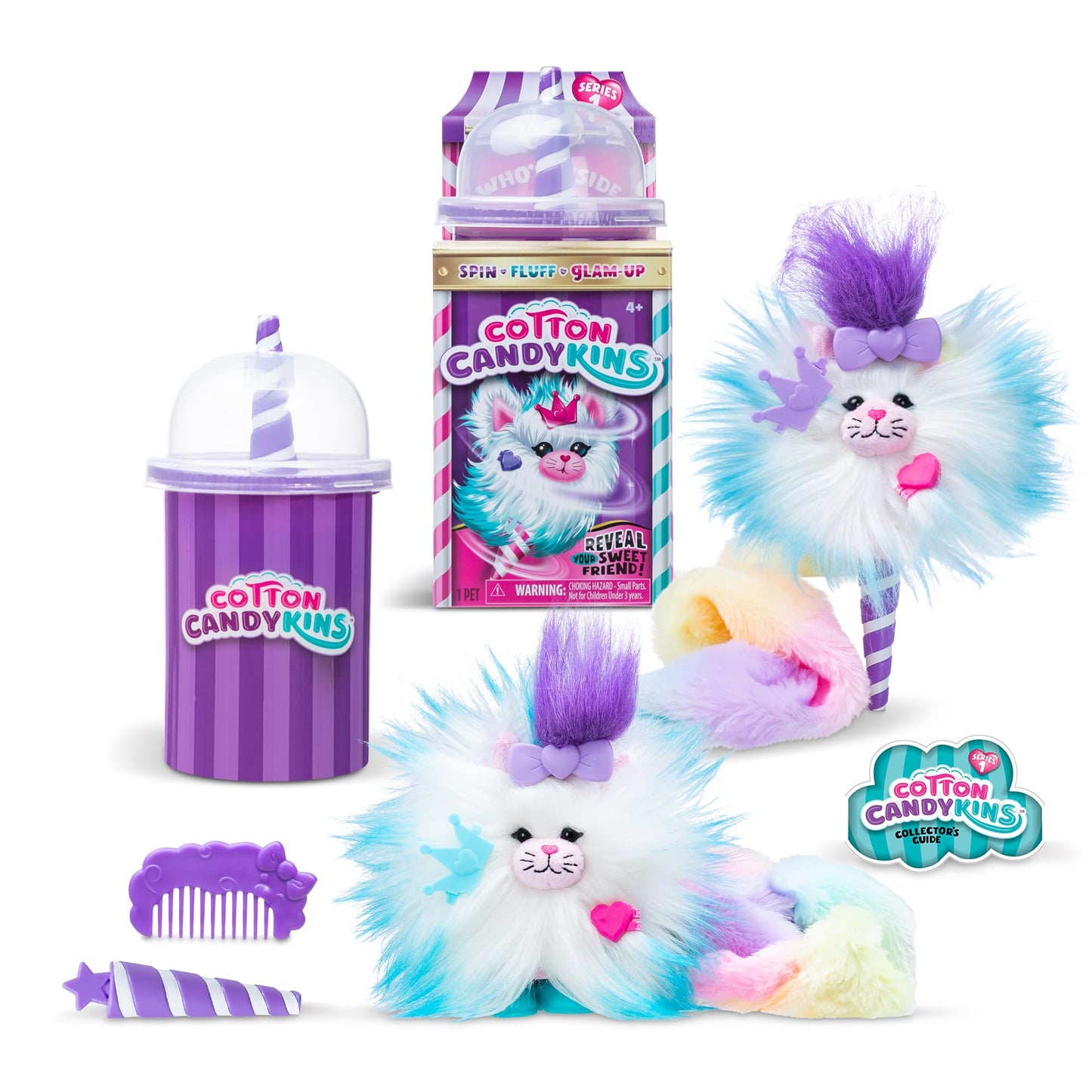 Cotton Candykins Surprise Collectible Plush – Scented Hair Styling Toy for Kids