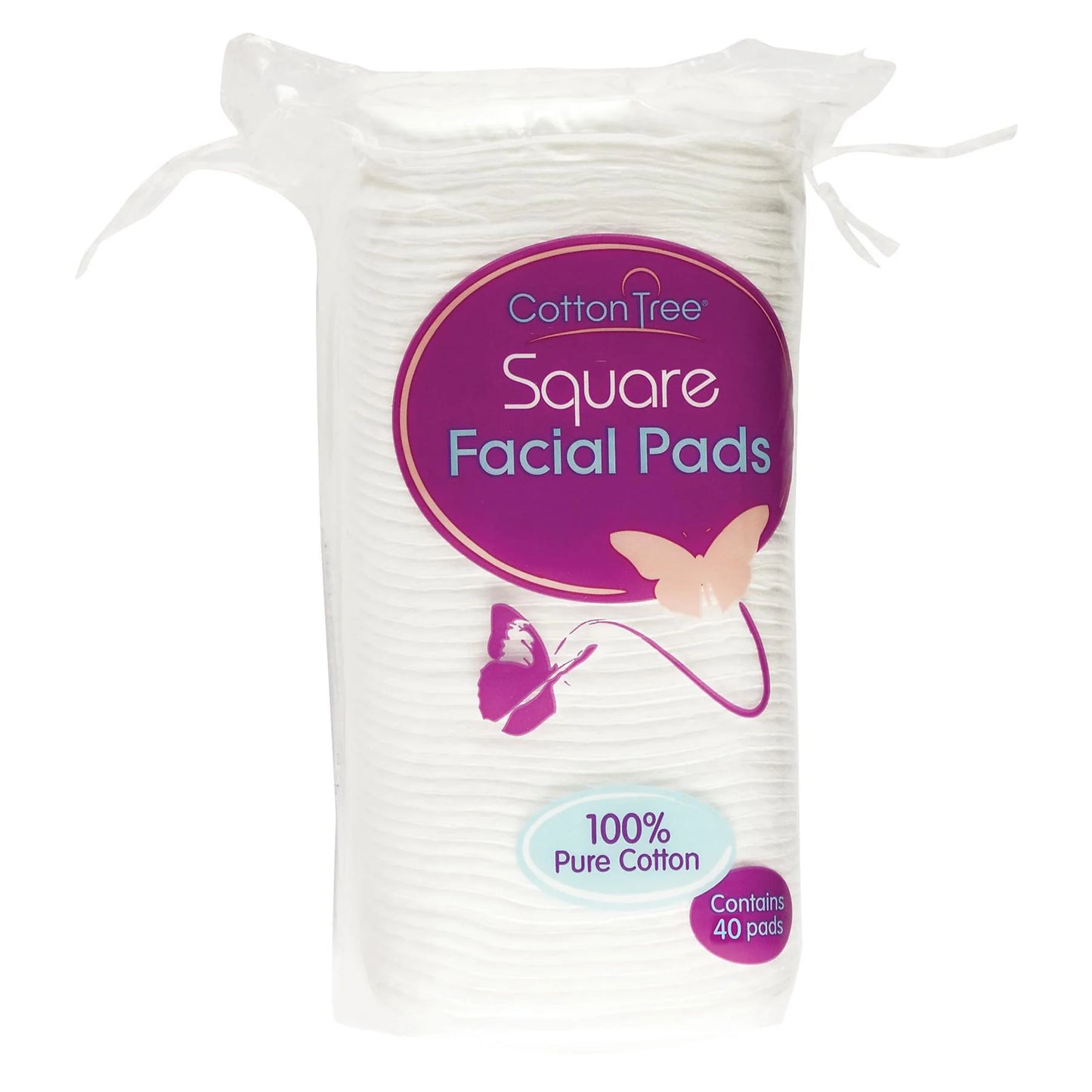 Cotton Tree 100% Cotton Square facial Pads 40 Pack