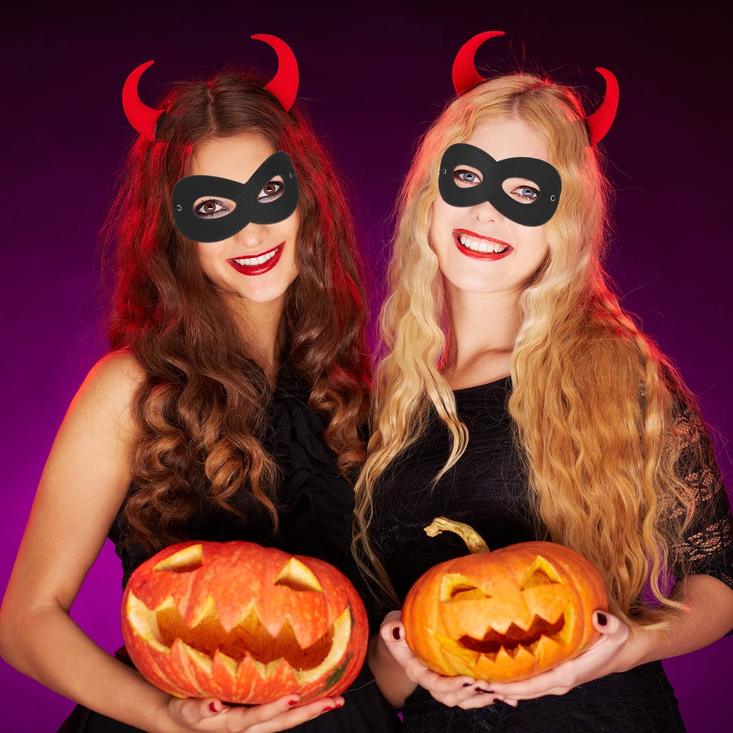 Coume 60 Pcs Halloween Black Felt Eye Masks – Adjustable Masquerade Masks for Adults