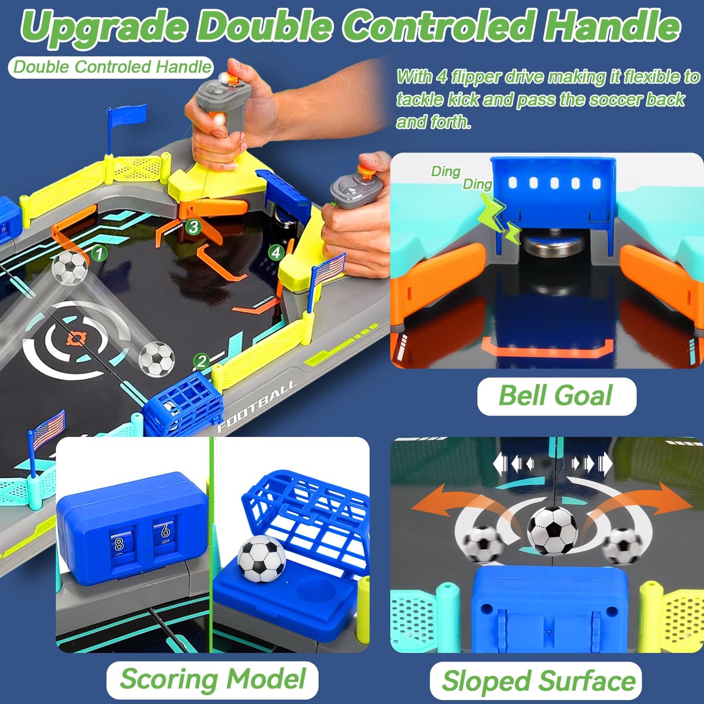 COUOMOXA Mini Soccer Board Game for Kids – Indoor Foosball Toy for 3–12 Year Olds