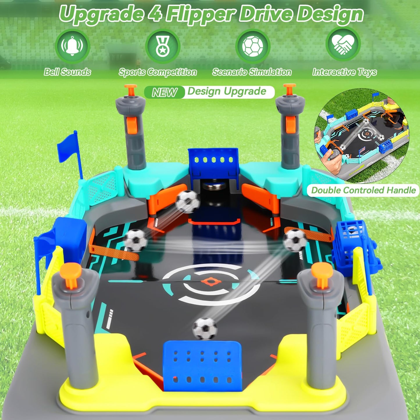COUOMOXA Mini Soccer Board Game for Kids – Indoor Foosball Toy for 3–12 Year Olds