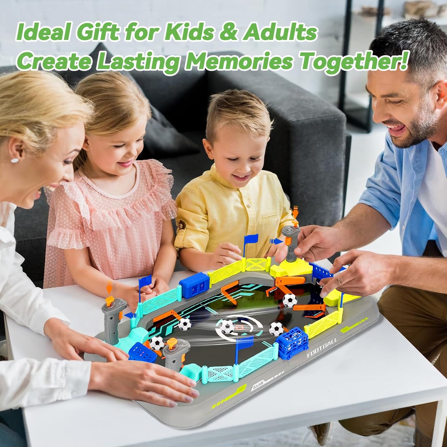 COUOMOXA Mini Soccer Board Game for Kids – Indoor Foosball Toy for 3–12 Year Olds